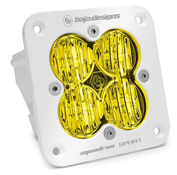 Baja Designs Squadron Sport White Flush Mount LED Light Pod, Wide Cornering Pattern, Amber - Apollo Off-Road