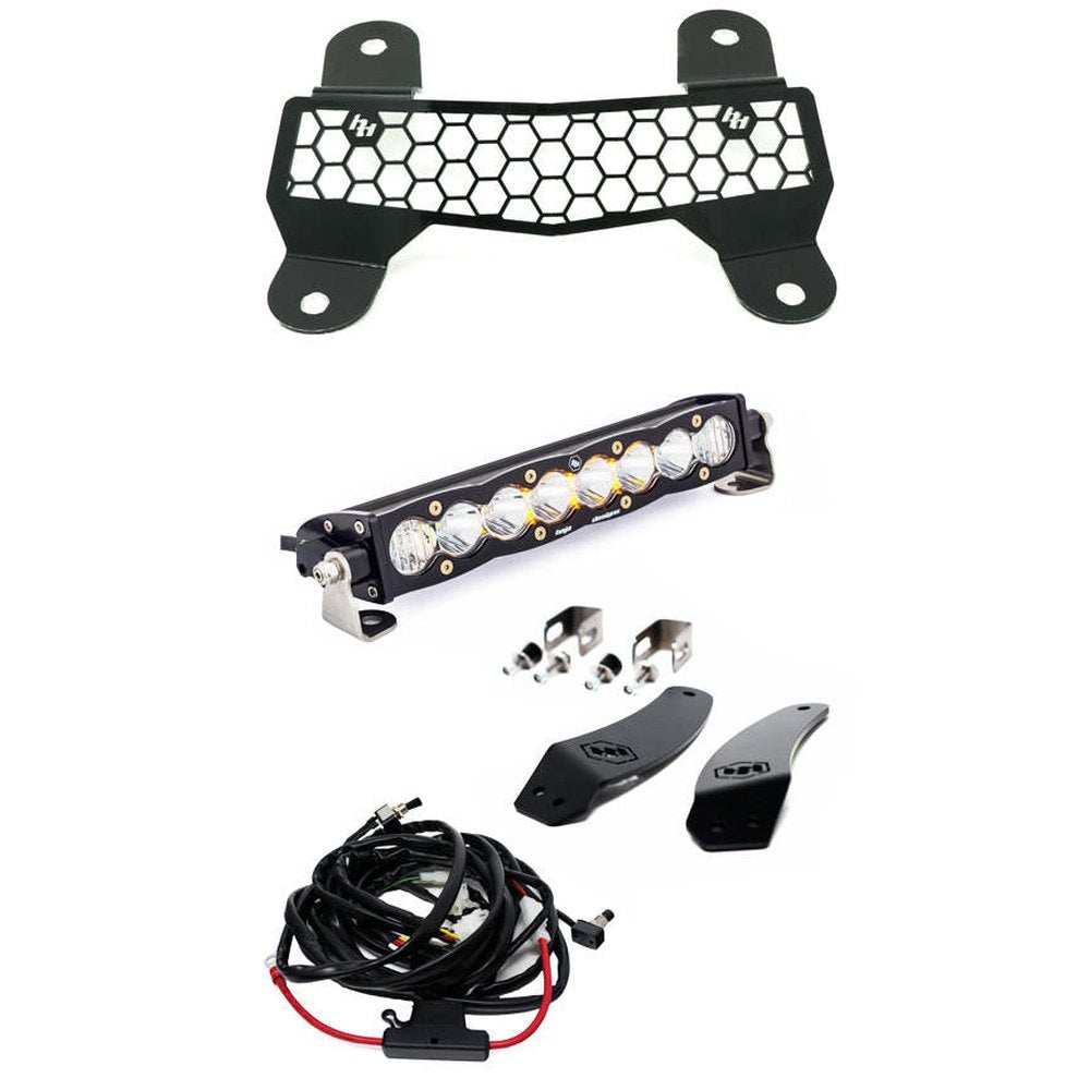 Baja Designs Textron-Arctic Cat S8 10 Inch Grille Mount Light Bar Kit w-Facia - Arctic Cat 2020-21 Wildcat XX, Textron 2018-19 Wildcat XX - Apollo Off-Road