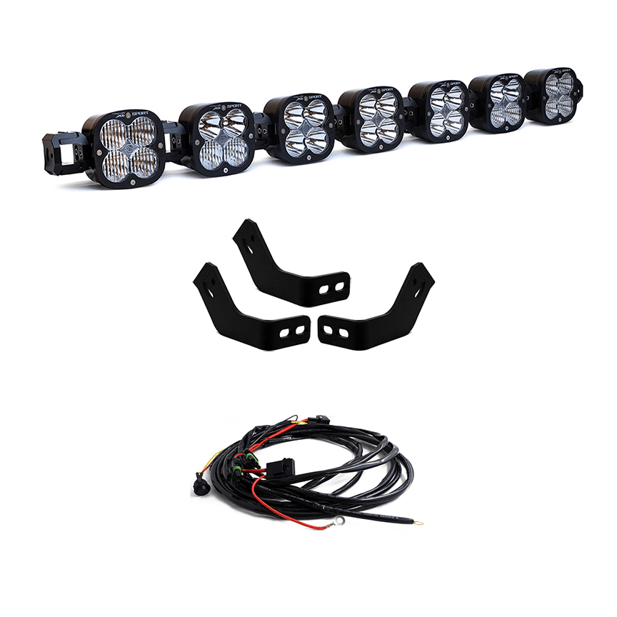 Baja Designs Toyota XL-Linkable 7-Light Roof Light Bar Kit For Prinsu-Sherpa Rack- Toyota 2010-22 4Runner, 2007-14 FJ Cruiser, 2005-22 Tacoma, 2007-21 Tundra - Apollo Off-Road