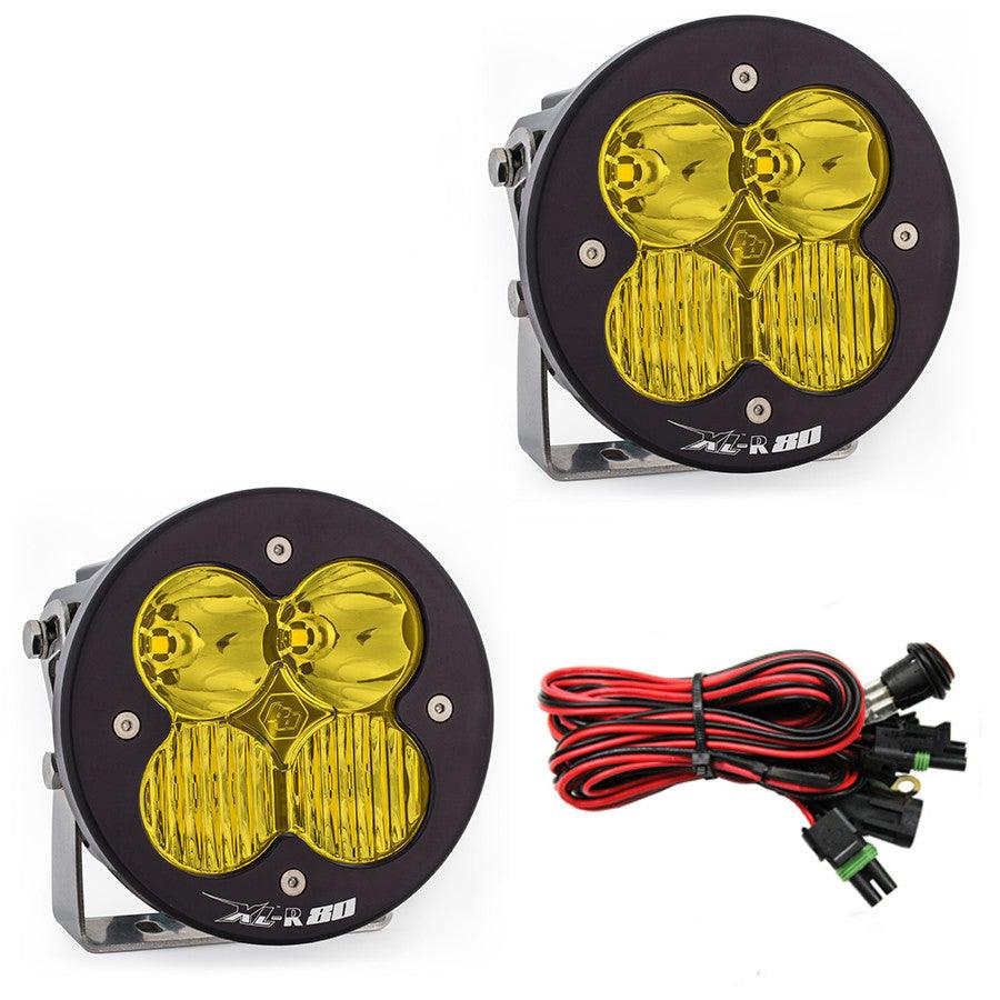 Baja Designs XL-R 80 LED Light Pod Pair, Driving-Combo, Amber - Apollo Off-Road