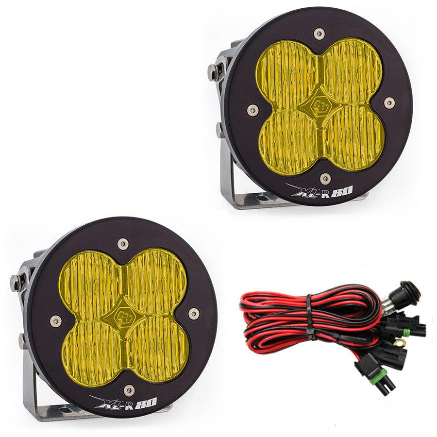 Baja Designs XL-R 80 LED Light Pod Pair, Wide Cornering Pattern, Amber - Apollo Off-Road