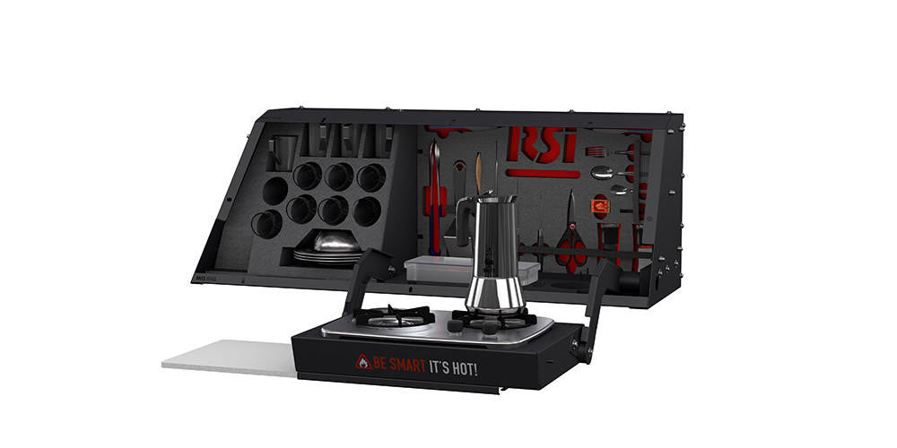 Camp Kitchen Mid-Size EVO, EVOa, and EVOc Applications 5 Foot or 6 Foot Bed Right Side Mount - Apollo Off-Road