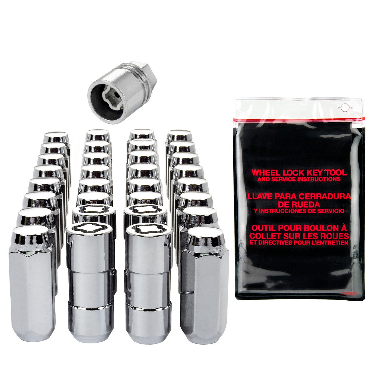 Cone Seat Exposed Style Wheel Installation Kit-Chrome 84805 - Apollo Off-Road