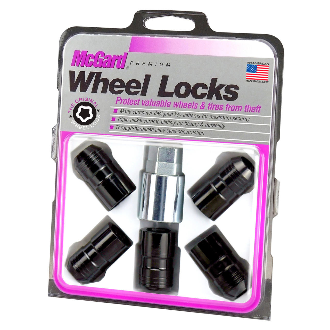 Cone Seat Exposed Style Wheel Locks-Black-5 Lock Set 24516 - Apollo Off-Road