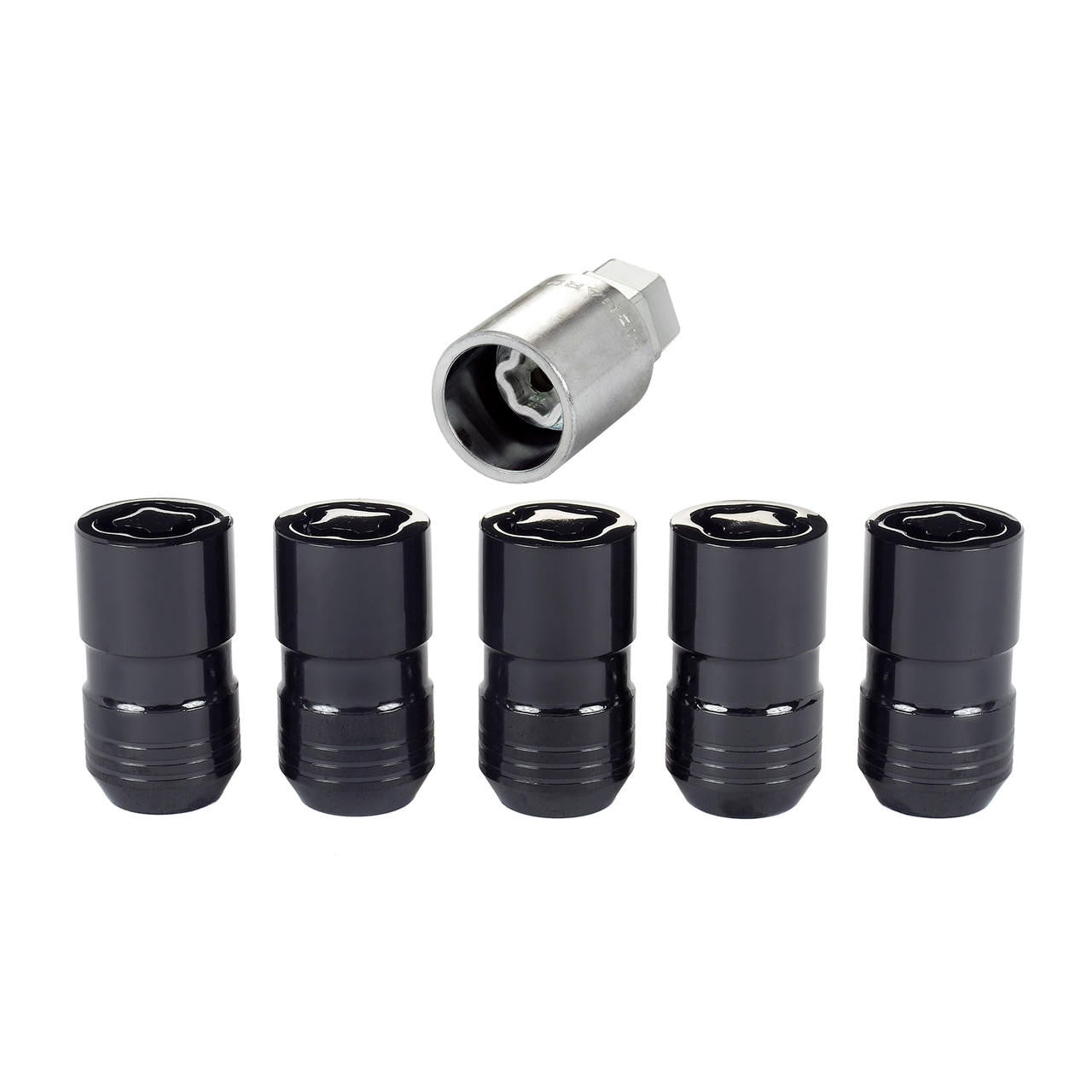 Cone Seat Exposed Style Wheel Locks-Black-5 Lock Set 24516 - Apollo Off-Road