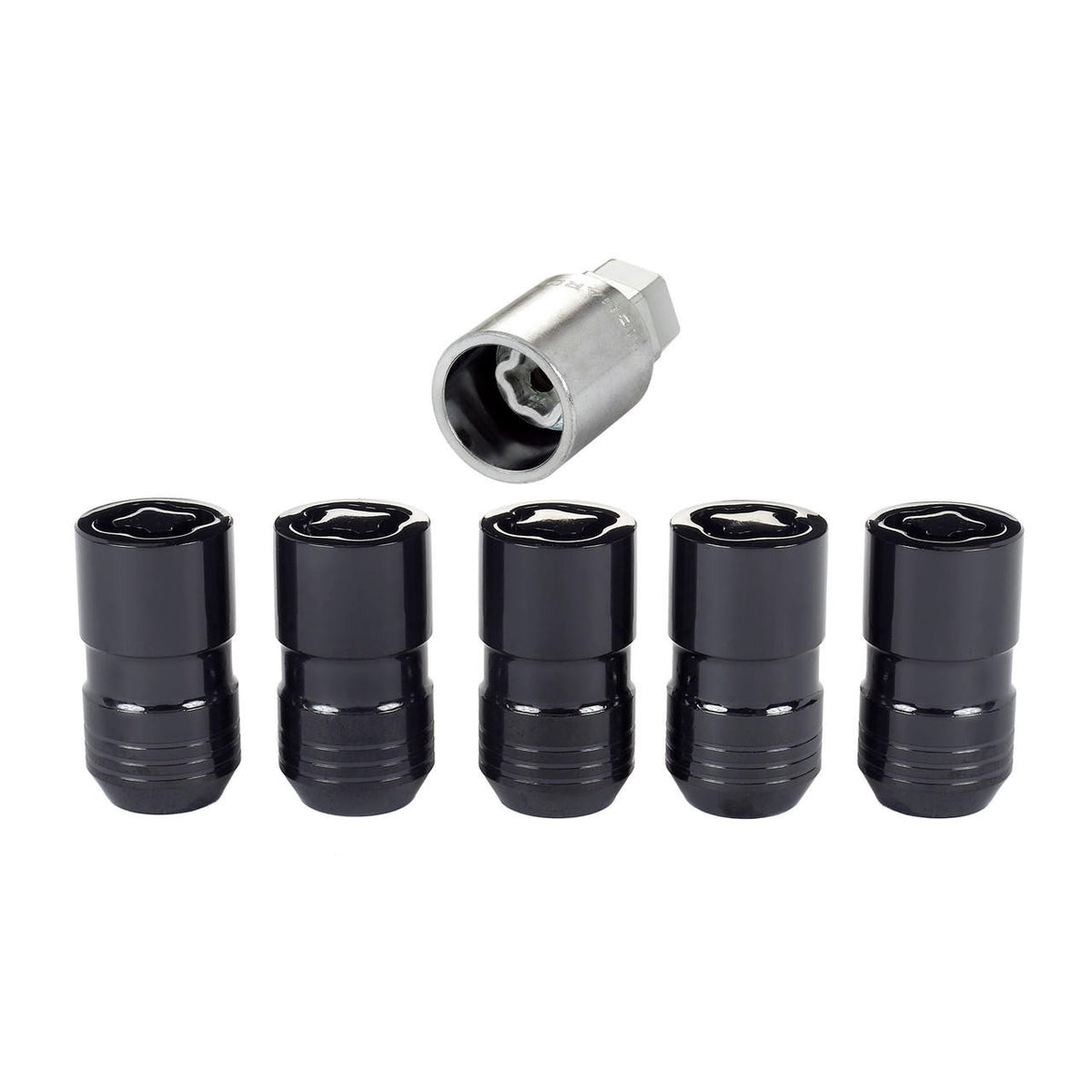 Cone Seat Exposed Style Wheel Locks-Black-5 Lock Set 24516 - Apollo Off-Road