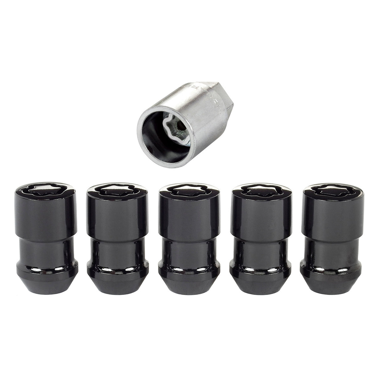 Cone Seat Exposed Style Wheel Locks-Black-5 Lock set 24526 - Apollo Off-Road