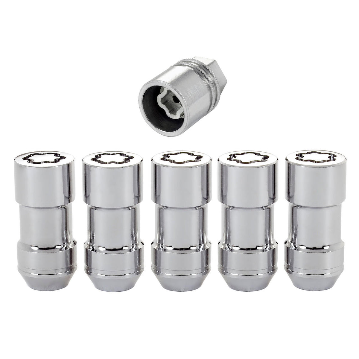 Cone Seat Exposed Style Wheel Locks-Chrome-5 Lock Set 24510 - Apollo Off-Road