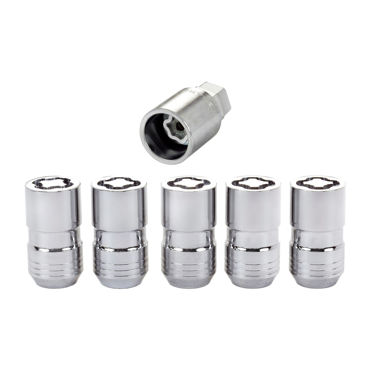 Cone Seat Exposed Style Wheel Locks-Chrome-5 Lock Set 24515 - Apollo Off-Road