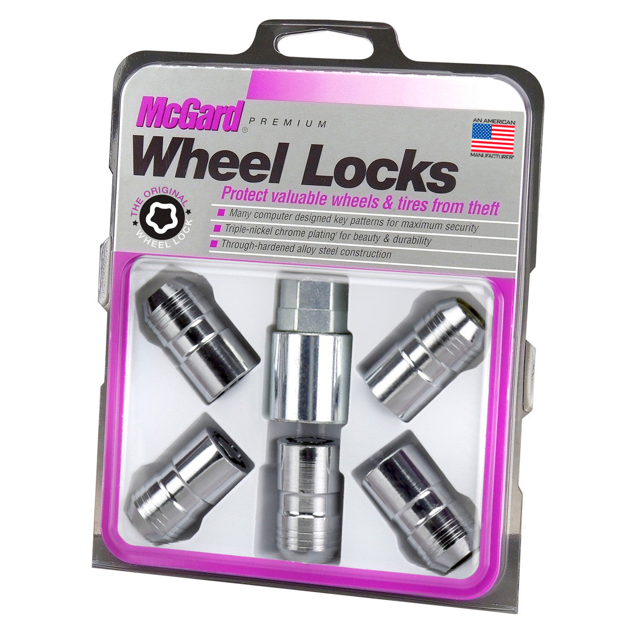 Cone Seat Exposed Style Wheel Locks-Chrome-5 Lock Set 24515 - Apollo Off-Road