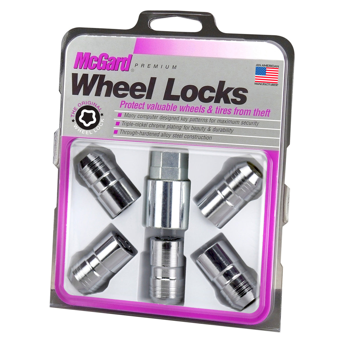 Cone Seat Exposed Style Wheel Locks-Chrome-5 Lock Set 24515 - Apollo Off-Road