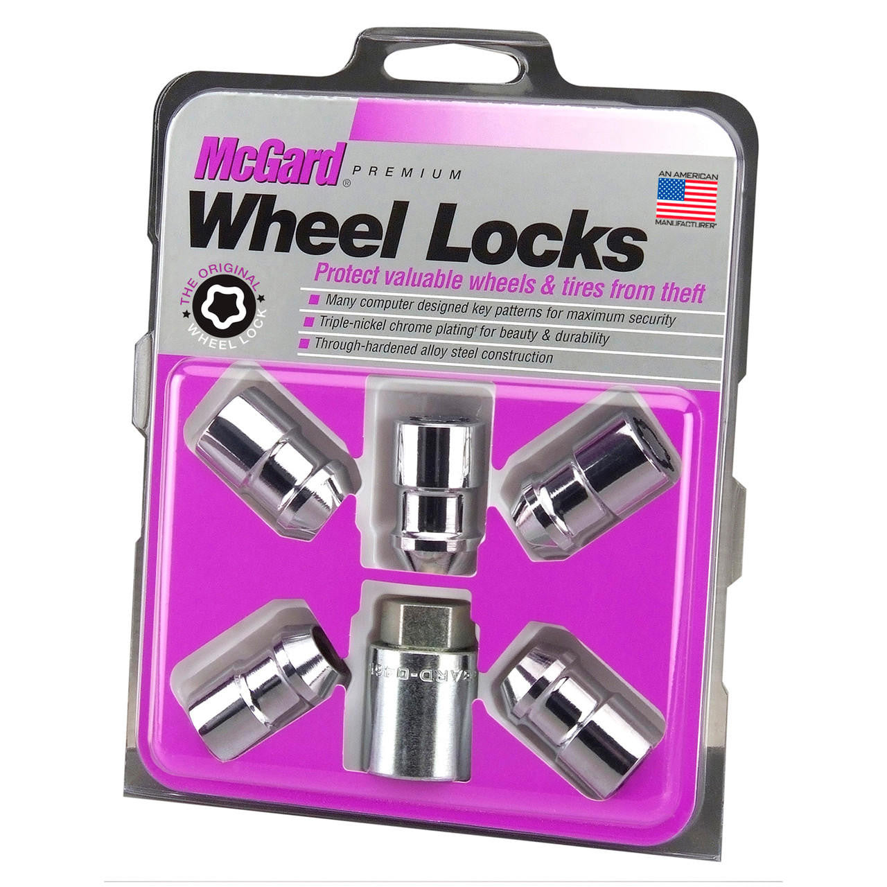 Cone Seat Exposed Style Wheel Locks-Chrome-5 Lock Set 24532 - Apollo Off-Road