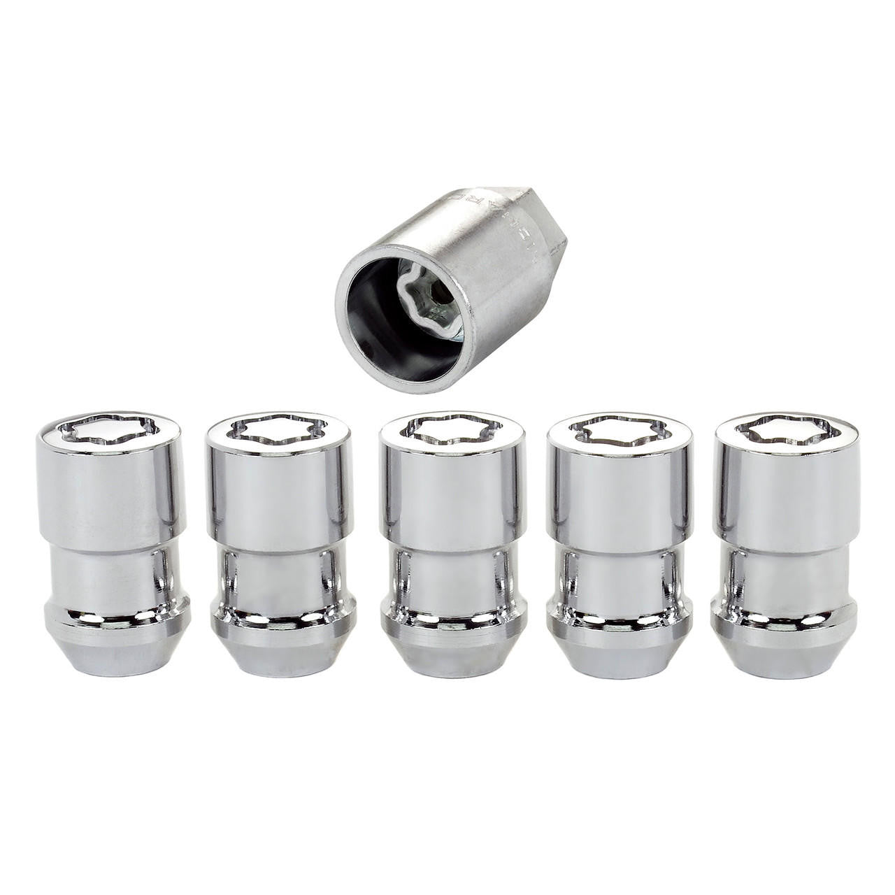 Cone Seat Exposed Style Wheel Locks-Chrome-5 Lock Set 24532 - Apollo Off-Road