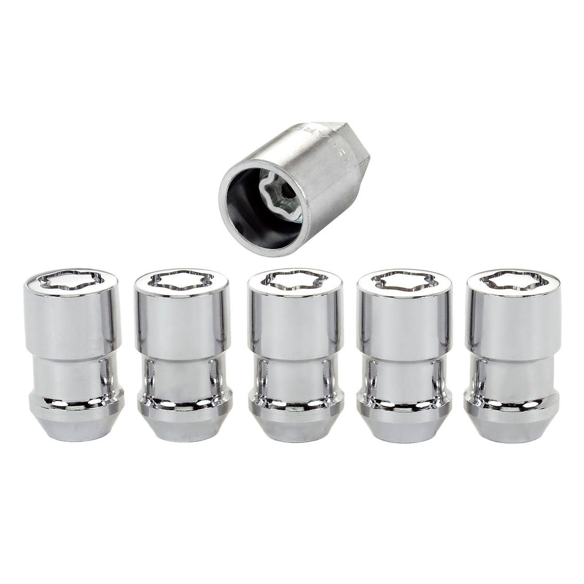 Cone Seat Exposed Style Wheel Locks-Chrome-5 Lock Set 24537 - Apollo Off-Road