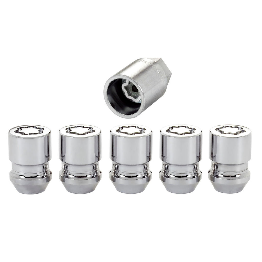 Cone Seat Exposed Style Wheel Locks-Chrome-5 Lock Set 24552 - Apollo Off-Road