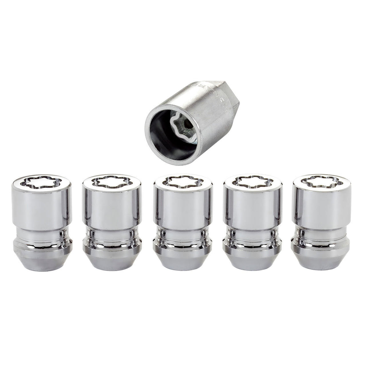 Cone Seat Exposed Style Wheel Locks-Chrome-5 Lock Set 24552 - Apollo Off-Road