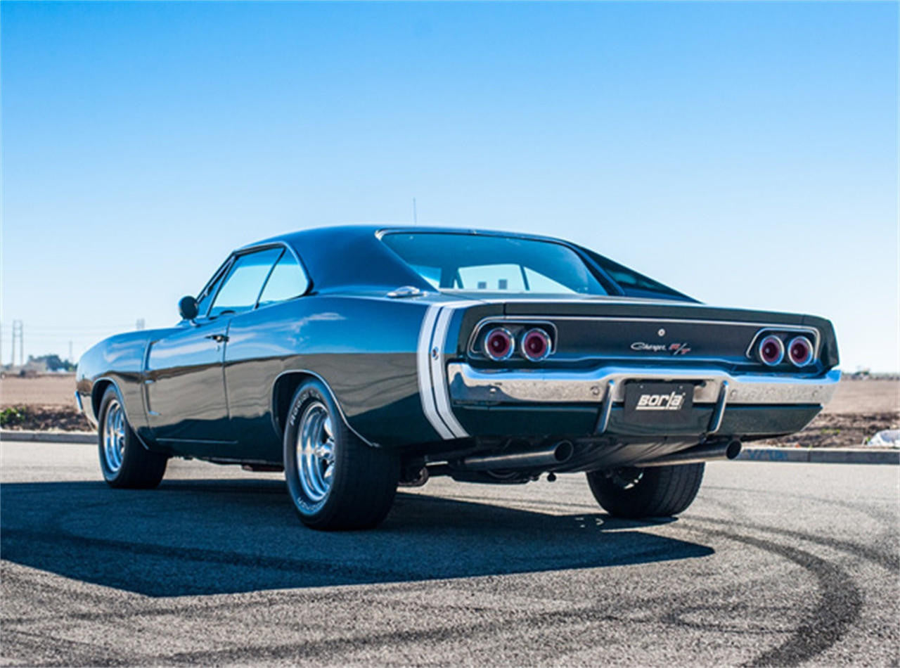CrateMuffler Chrysler-Dodge-Plymouth-Mopar Big Block, Center Outlet, ATAK, Chrome - Apollo Off-Road