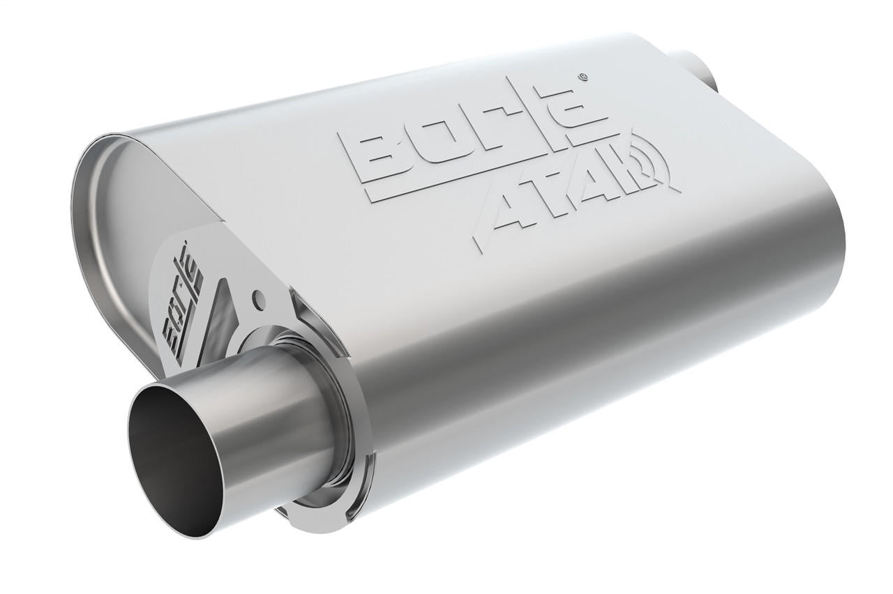 CrateMuffler Chrysler-Dodge-Plymouth-Mopar Big Block, Offset Outlet, ATAK, Chrome - Apollo Off-Road