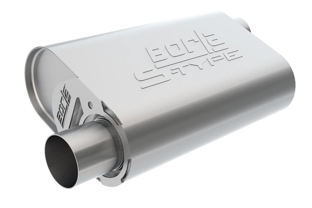CrateMuffler Chrysler-Dodge-Plymouth-Mopar Big Block, Offset Outlet, S-Type, Chrome - Apollo Off-Road