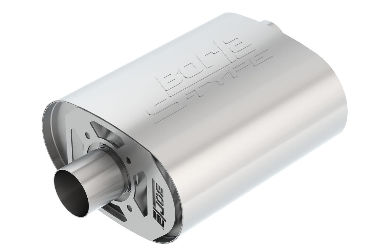 CrateMuffler Ford Coyote 5.0L V8, Center Outlet, S-Type, Chrome - Apollo Off-Road
