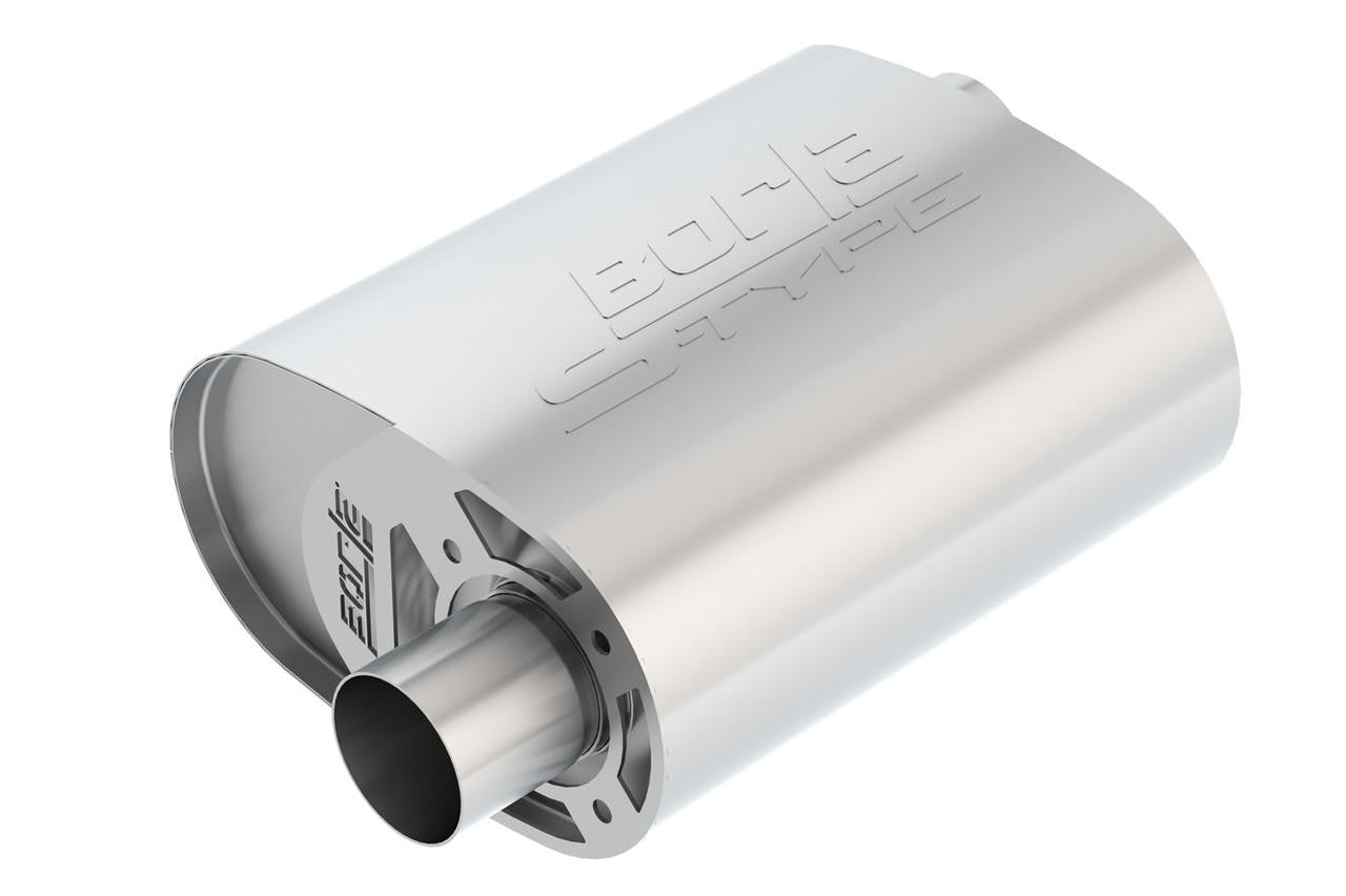 CrateMuffler Ford Coyote 5.0L V8, Offset Outlet, S-Type, Chrome - Apollo Off-Road