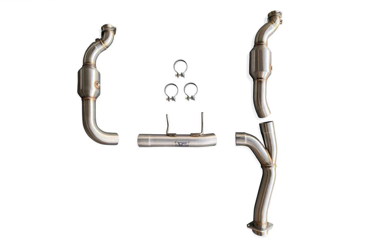CVF Stainless Steel Catted Downpipes (2011-2020 F-150 & Raptor EcoBoost) - Apollo Off-Road