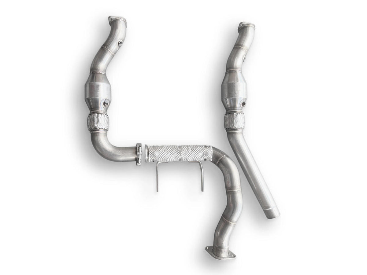 CVF Stainless Steel Catted Downpipes (2011-2020 F-150 & Raptor EcoBoost) - Apollo Off-Road