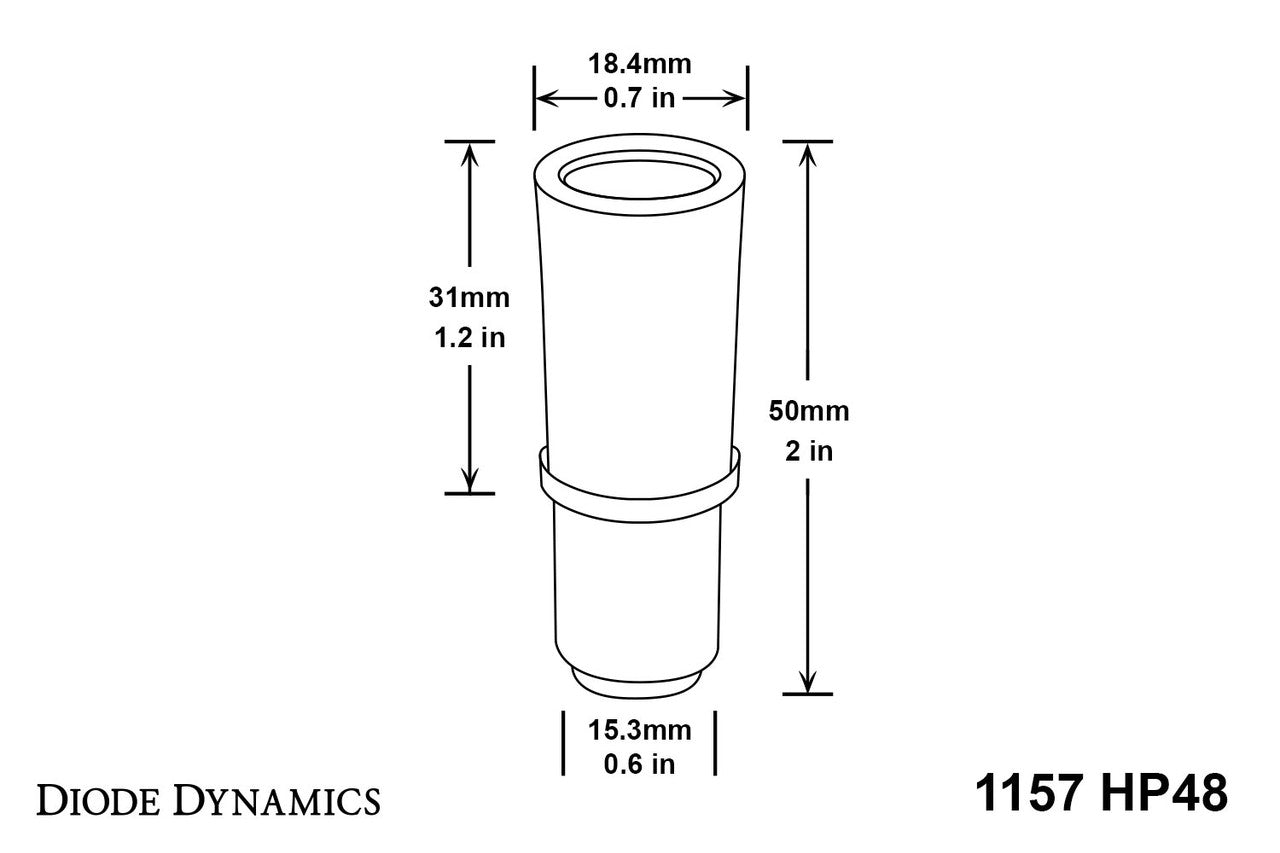 Diode Dynamics 1157 LED Bulb HP48 LED Red Single - Apollo Off-Road