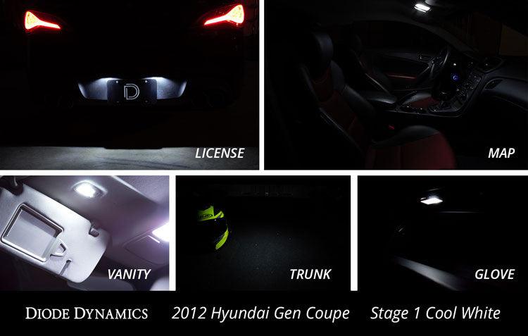 Diode Dynamics 2010-2016 Hyundai Genesis Coupe Interior Kit Stage 1 Cool White - Apollo Off-Road