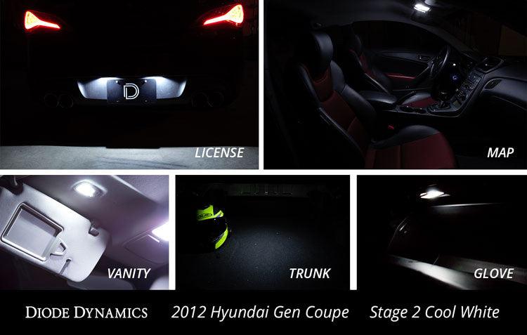 Diode Dynamics 2010-2016 Hyundai Genesis Coupe Interior Kit Stage 1 Red - Apollo Off-Road