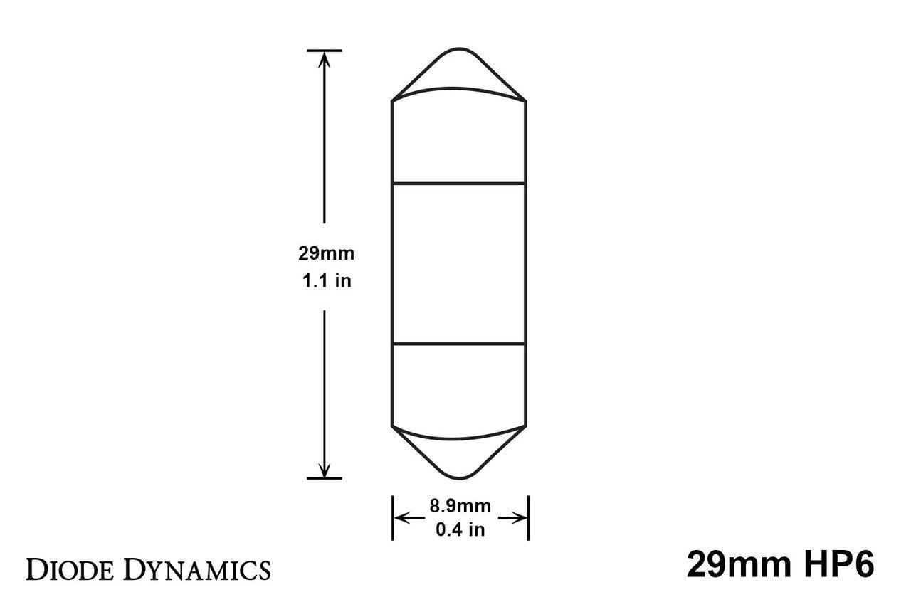 Diode Dynamics 29mm HP6 LED Bulb Amber Pair - Apollo Off-Road