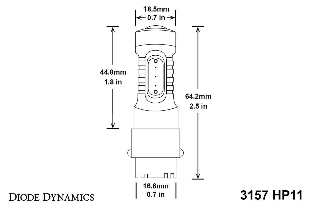 Diode Dynamics 3157 LED Bulb HP11 LED Red Single - Apollo Off-Road