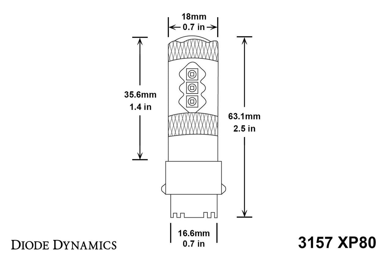 Diode Dynamics 3157 LED Bulb XP80 LED Amber Single - Apollo Off-Road