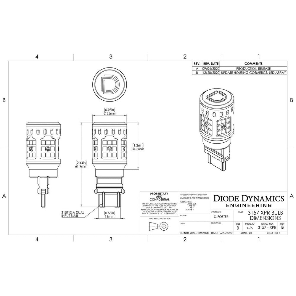 Diode Dynamics 3157 XPR LED Bulb Cool White Pair - Apollo Off-Road