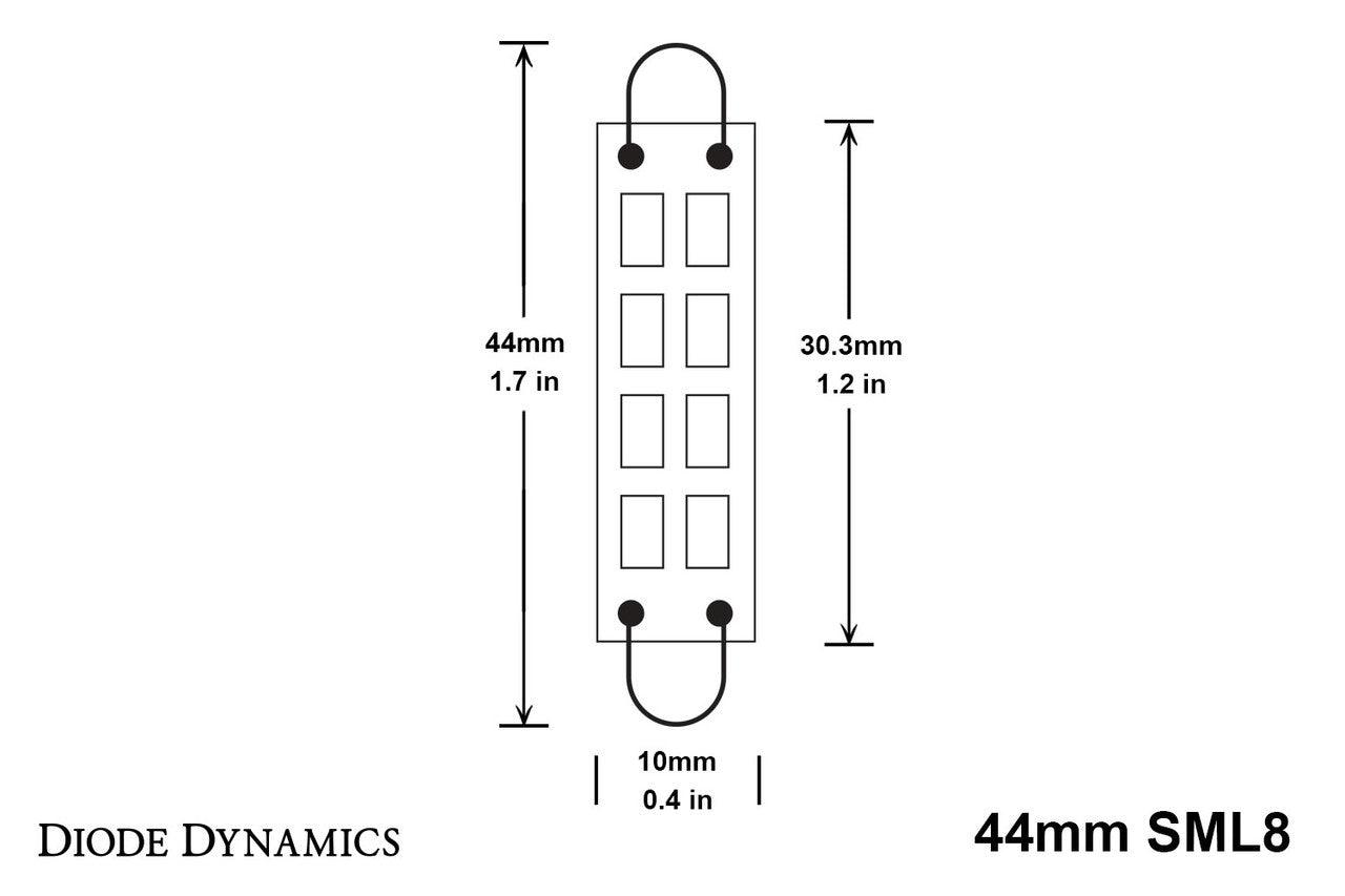 Diode Dynamics 44mm SML8 LED Bulb Cool White Pair - Apollo Off-Road