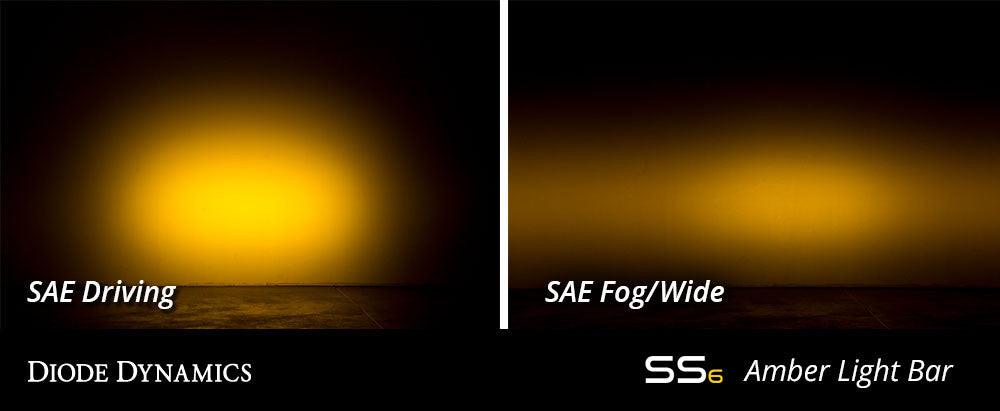Diode Dynamics 6 Inch LED Light Bar Single Row Straight SS6 Amber Driving Light Bar Pair - Apollo Off-Road