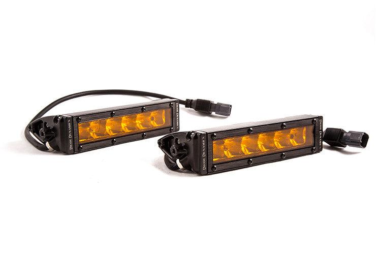 Diode Dynamics 6 Inch LED Light Bar Single Row Straight SS6 Amber Driving Light Bar Pair - Apollo Off-Road