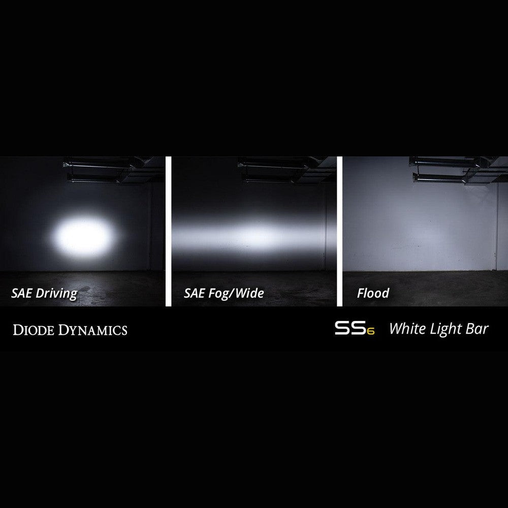 Diode Dynamics 6 Inch LED Light Bar Single Row Straight SS6 White Wide Light Bar Pair - Apollo Off-Road
