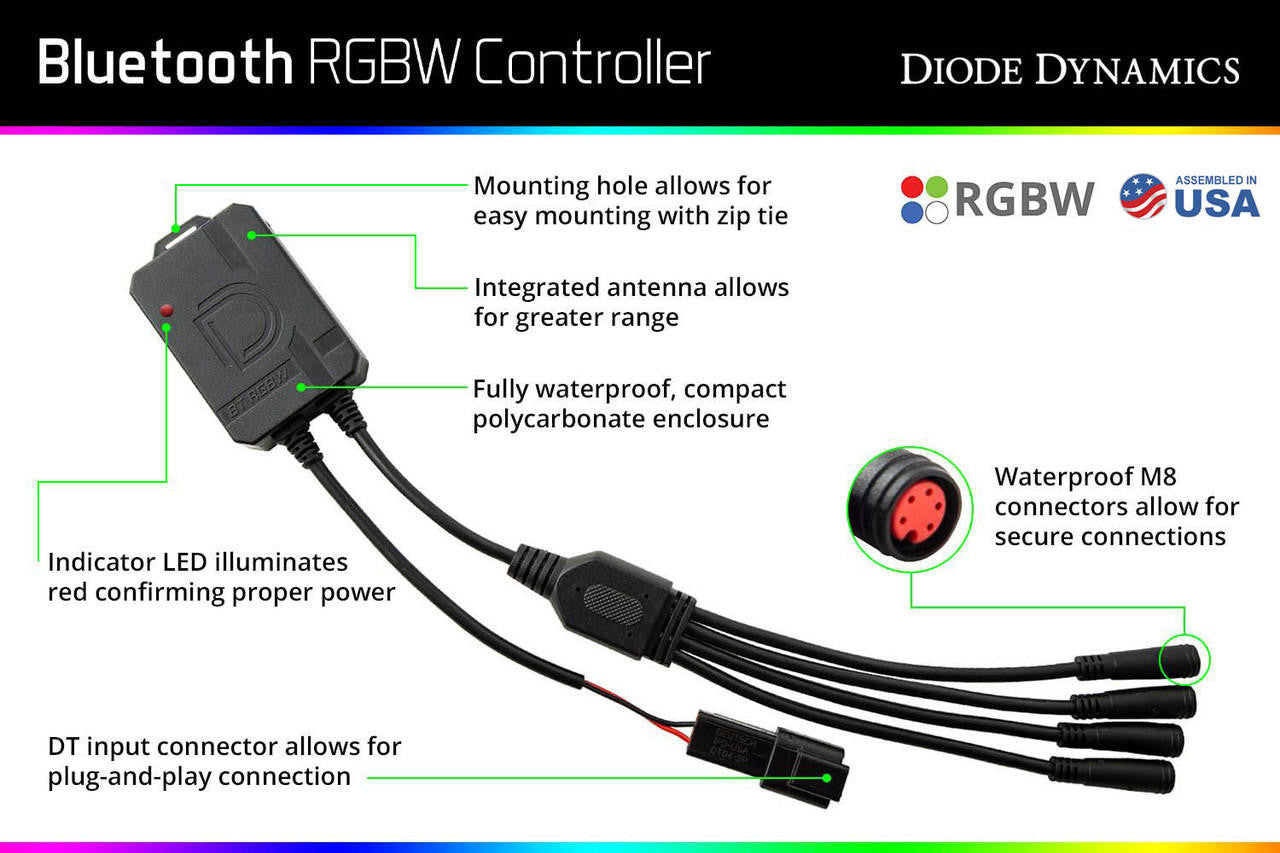 Diode Dynamics Bluetooth RGBW M8 Controller 1ch - Apollo Off-Road