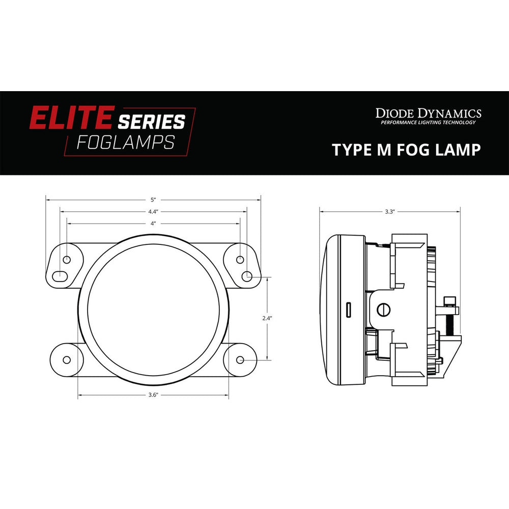 Diode Dynamics Elite Series Fog Lamps for 2011-2013 Jeep Grand Cherokee Pair Yellow 3000K - Apollo Off-Road