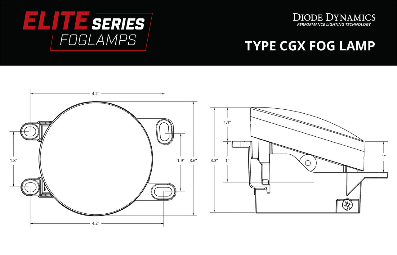 Diode Dynamics Elite Series Fog Lamps for 2013-2015 Toyota Avalon Pair Cool White 6000K - Apollo Off-Road