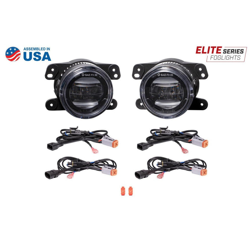 Diode Dynamics Elite Series Fog Lamps for 2014-2017 Jeep Cherokee Pair Cool White 6000K - Apollo Off-Road