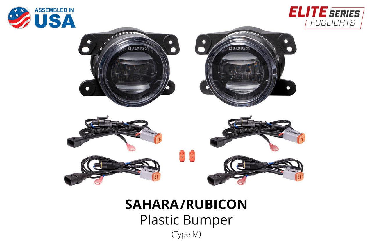 Diode Dynamics Elite Series Fog Lamps for 2018-2022 Jeep JL Wrangler Rubicon w- Steel Bumper Pair Cool White 6000K - Apollo Off-Road