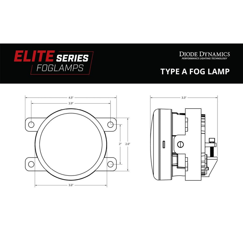 Diode Dynamics Elite Series Fog Lamps for 2019-2020 Honda Odyssey Pair Cool White 6000K - Apollo Off-Road