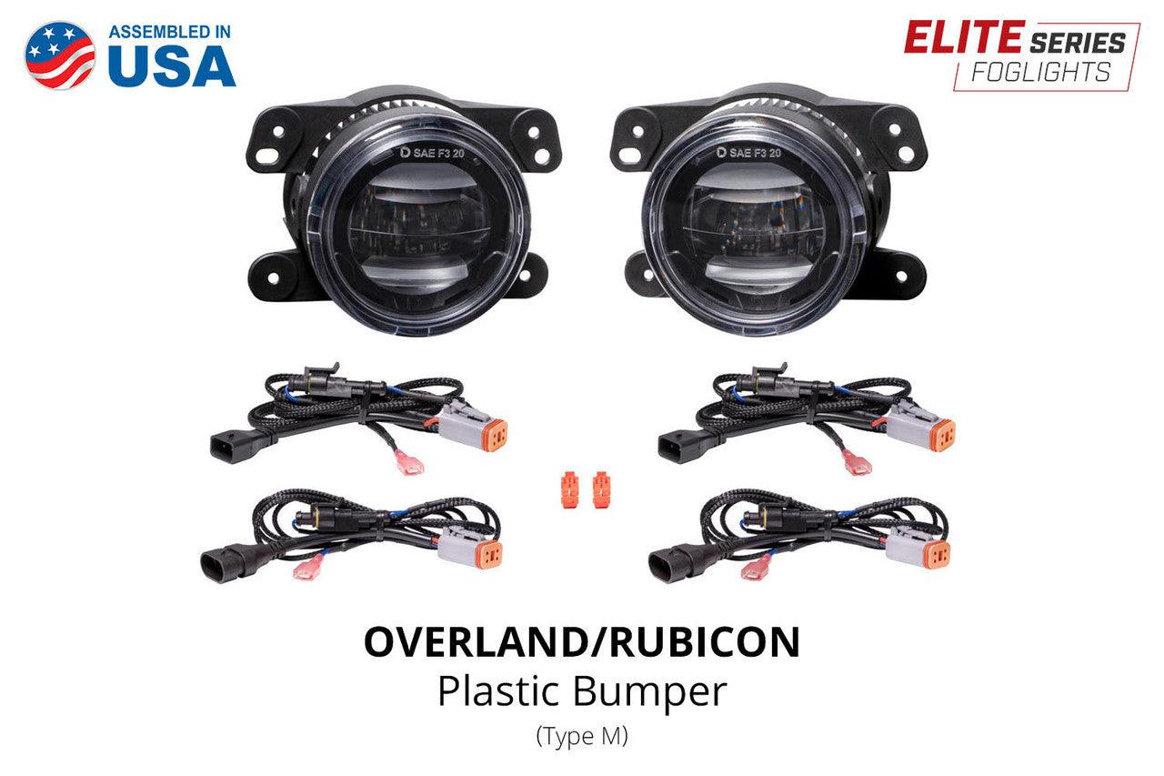 Diode Dynamics Elite Series Fog Lamps for 2020-2022 Jeep JT Gladiator Rubicon w- Steel Bumper Pair Yellow 3000K - Apollo Off-Road