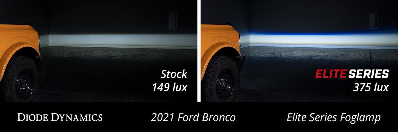 Diode Dynamics Elite Series Fog Lamps for 2021+ Ford Bronco, Pair Cool White 6000K - Apollo Off-Road