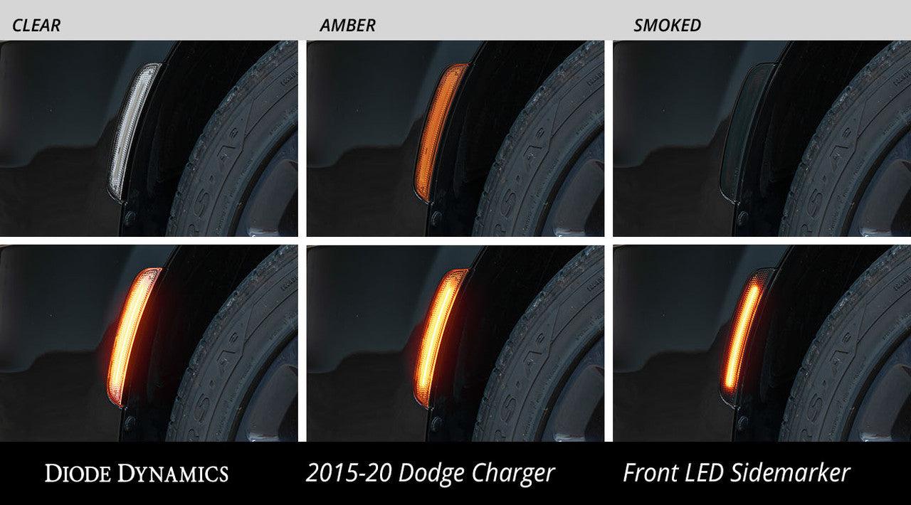 Diode Dynamics LED Sidemarkers for 2015-2021 Dodge Charger, Smoked (set) - Apollo Off-Road
