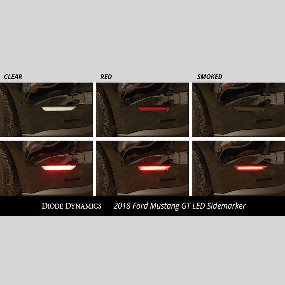 Diode Dynamics LED Sidemarkers for 2015-2023 Ford Mustang, Clear (Set) - Apollo Off-Road
