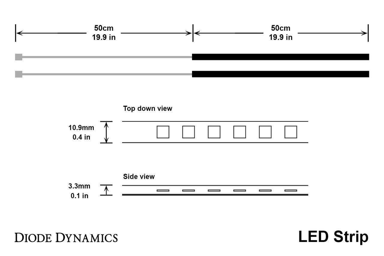 Diode Dynamics LED Strip Lights Cool White 50cm Strip SMD30 WP - Apollo Off-Road