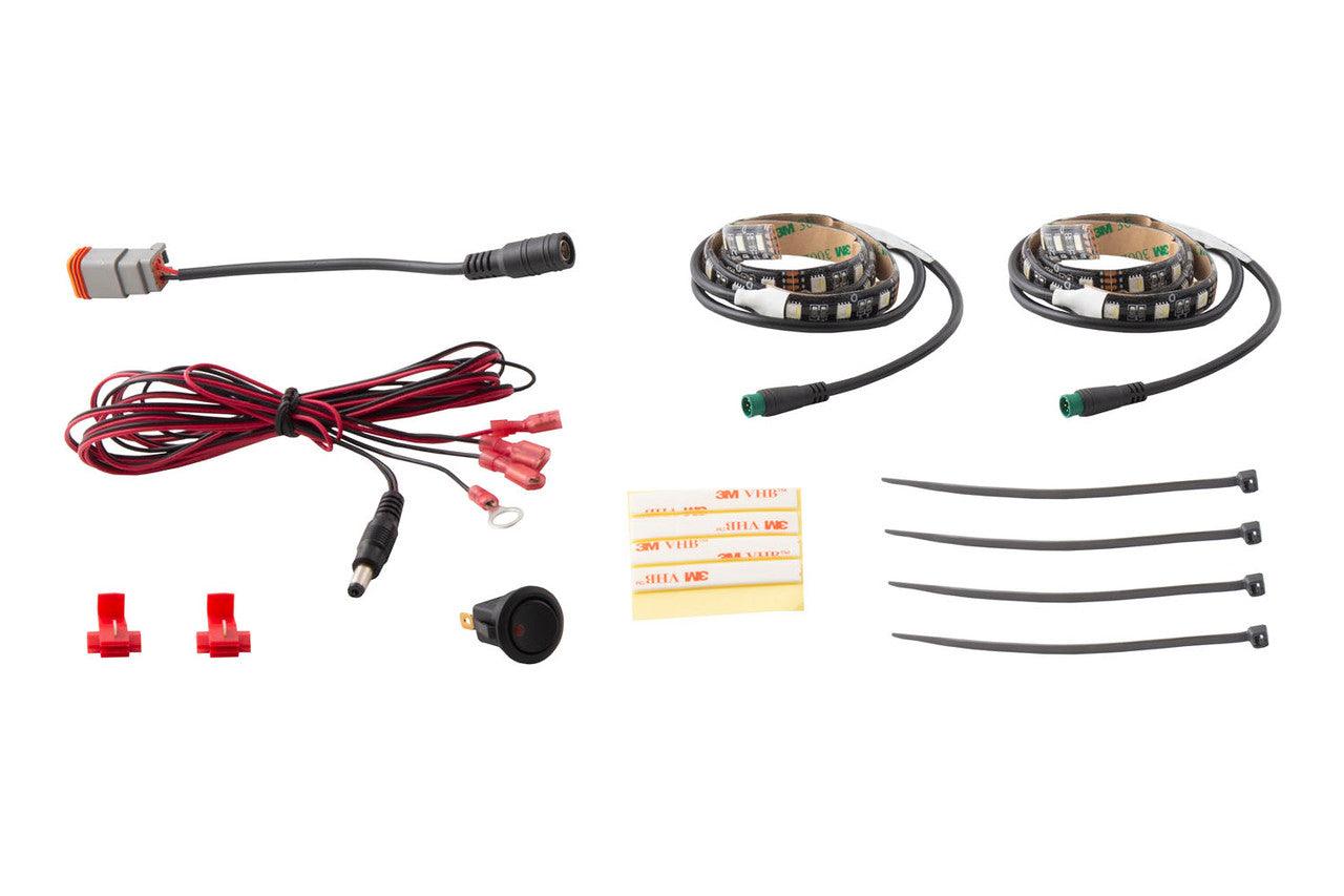 Diode Dynamics RGBW Footwell Strip Kit 2pc Multicolor - Apollo Off-Road
